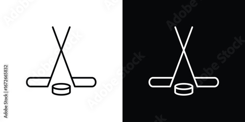 Hockey sticks icon Lineal Style Vector Illustration. Vector symbol pictogram
