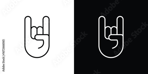 Hand Horns icon Lineal Style Vector Illustration. Vector symbol pictogram