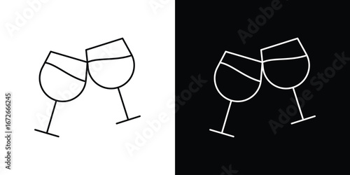 Glass-cheers icon Lineal Style Vector Illustration. Vector symbol pictogram