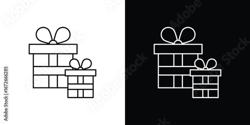 Gifts icon Lineal Style Vector Illustration. Vector symbol pictogram