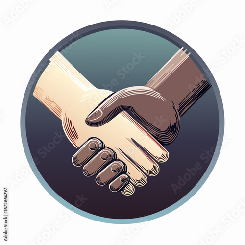  whimsical unity badge interlocking hands hearts