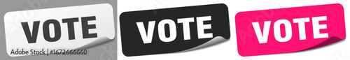 vote sticker. vote sticker set on white background