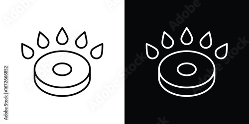 Fire burner icon Lineal Style Vector Illustration. Vector symbol pictogram