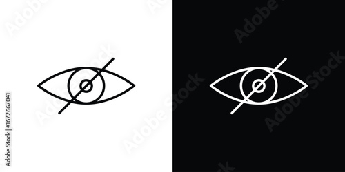 Eye crossed icon Lineal Style Vector Illustration. Vector symbol pictogram
