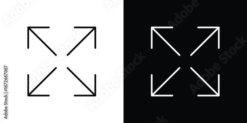 Expand arrows icon Lineal Style Vector Illustration. Vector symbol pictogram