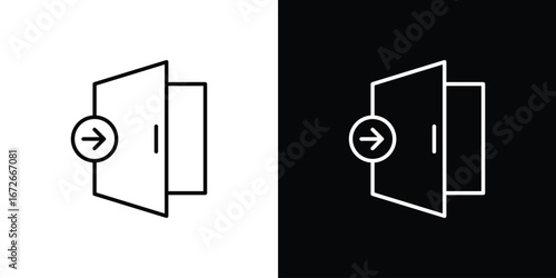 Exit icon Lineal Style Vector Illustration. Vector symbol pictogram