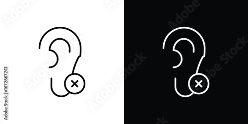 Ear deaf icon Lineal Style Vector Illustration. Vector symbol pictogram