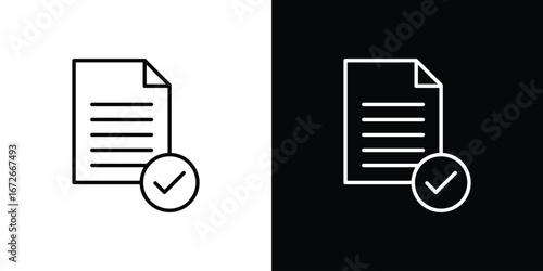 Document accept icon Lineal Style Vector Illustration. Vector symbol pictogram