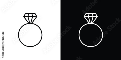 Diamond ring icon Lineal Style Vector Illustration. Vector symbol pictogram