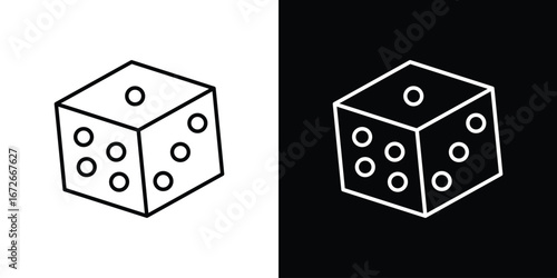 Dice icon Lineal Style Vector Illustration. Vector symbol pictogram