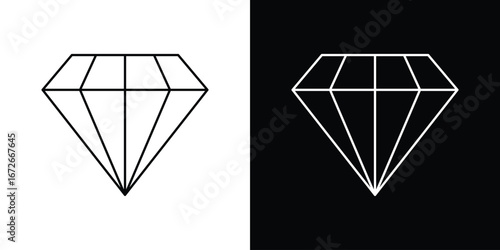 Diamond icon Lineal Style Vector Illustration. Vector symbol pictogram