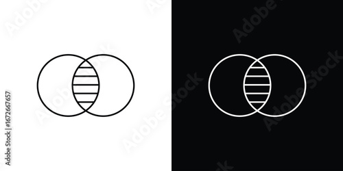 Diagram venn icon Lineal Style Vector Illustration. Vector symbol pictogram