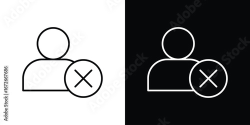 Delete user icon Lineal Style Vector Illustration. Vector symbol pictogram