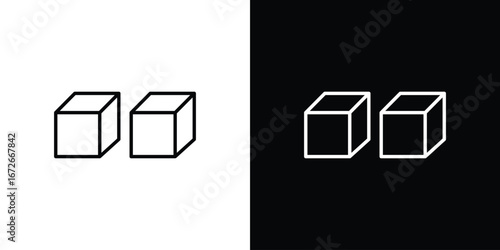 Cubes icon Lineal Style Vector Illustration. Vector symbol pictogram
