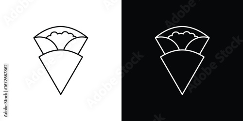 Crepe icon Lineal Style Vector Illustration. Vector symbol pictogram