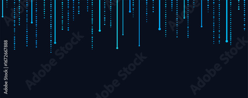 Dynamic blue lines and dots on dark tech background.