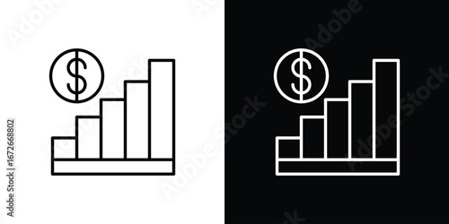 Chat arrow grow icon Lineal Style Vector Illustration. Vector symbol pictogram
