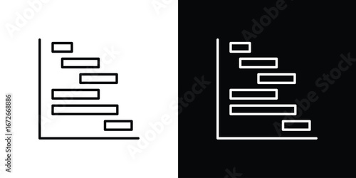 Chart gantt icon Lineal Style Vector Illustration. Vector symbol pictogram