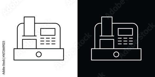 Cash register icon Lineal Style Vector Illustration. Vector symbol pictogram