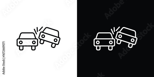 Car crash icon Lineal Style Vector Illustration. Vector symbol pictogram
