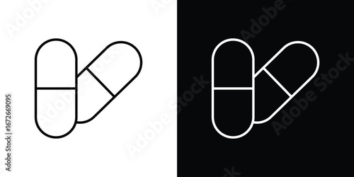 Capsules icon Lineal Style Vector Illustration. Vector symbol pictogram