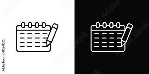 Calendar pen icon Lineal Style Vector Illustration. Vector symbol pictogram