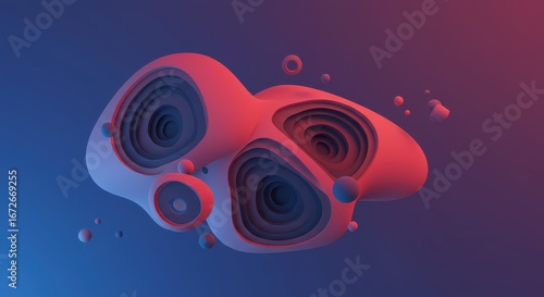 “A hybrid 3D-meets-flat vector graphic—layered 3-dimensional forms overlaid on flat background for modern depth.”
