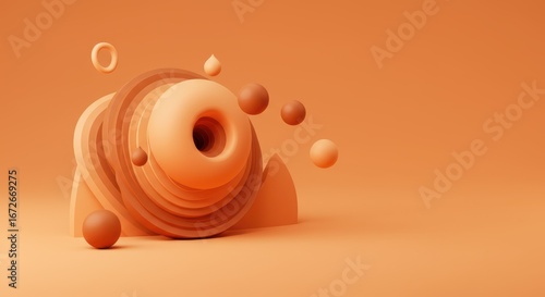 “A hybrid 3D-meets-flat vector graphic—layered 3-dimensional forms overlaid on flat background for modern depth.”
