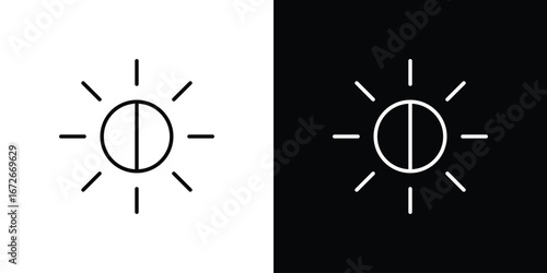 Brightness icon Lineal Style Vector Illustration. Vector symbol pictogram