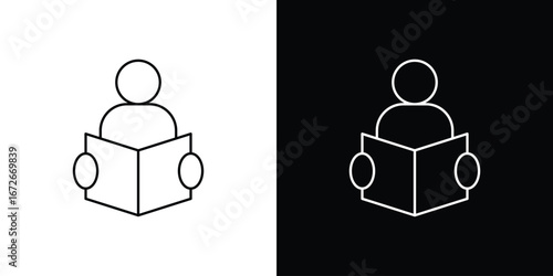 Book open reader icon Lineal Style Vector Illustration. Vector symbol pictogram