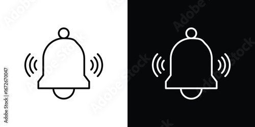 Bell ring icon Lineal Style Vector Illustration. Vector symbol pictogram