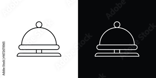 Bell concierge icon Lineal Style Vector Illustration. Vector symbol pictogram
