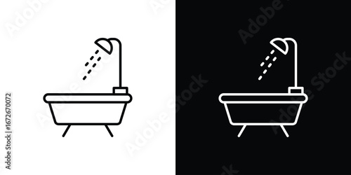 Bath icon Lineal Style Vector Illustration. Vector symbol pictogram