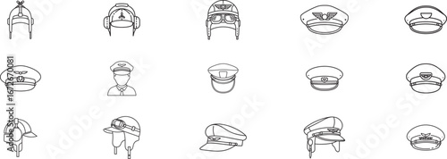 Icon Set for Military and Aviation Headgear Designs