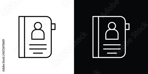 Address book icon Lineal Style Vector Illustration. Vector symbol pictogram