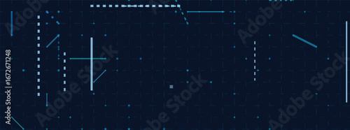 Futuristic digital grid: sleek blue technology circuit design on dark background.