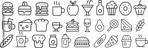 Food and Drink Icons: A Delicious Set of Vector Graphics for Restaurants, Cafes, and Menus

