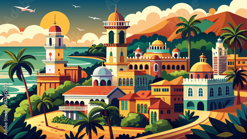 Maputo, Mozambique, stretches along the Indian Ocean. Portuguese colonial architecture blends with African soul, vibrant markets, and coastal charm, painting a portrait of cultural fusion and tropical