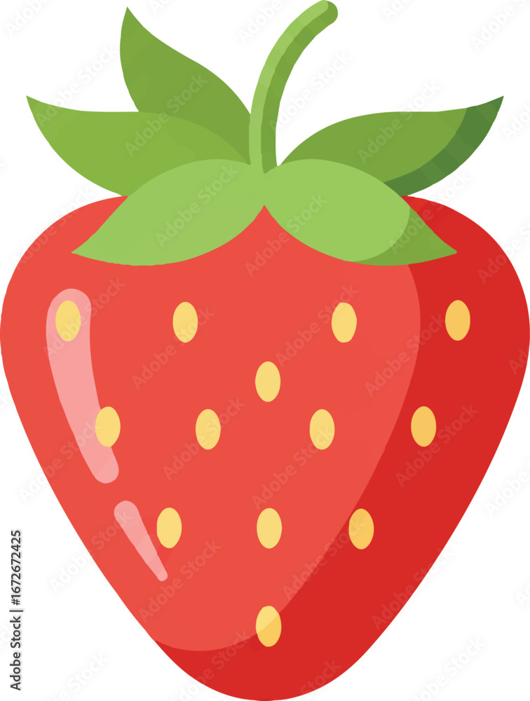 Obraz premium Fresh red strawberry perfect for food and nutritionthemed projects. Great for summer, health and organic agriculture concepts. Perfect for a vibrant illustrative touch.