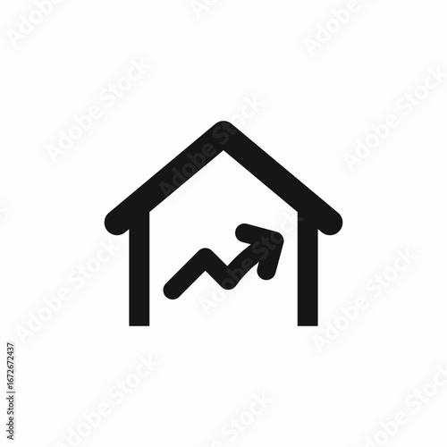 real estate price increase icon sign vector