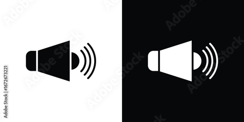 Volume icons in black and white clipart style