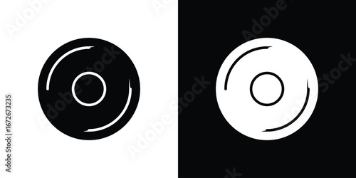Vinyl icons in black and white clipart style