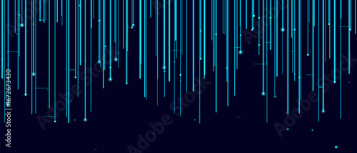 Futuristic vector tech background with vertical digital lines and glowing points.
