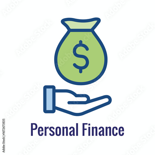 Personal Finance with Money Loan Icon Including Net Worth Image