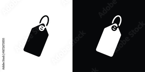 Tag icons in black and white clipart style