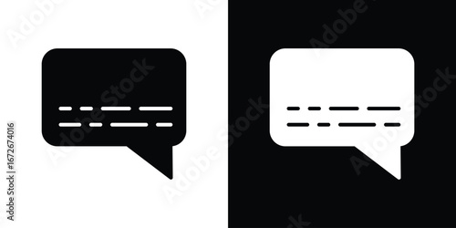 Subtitles icons in black and white clipart style