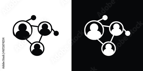 Social network icons in black and white clipart style