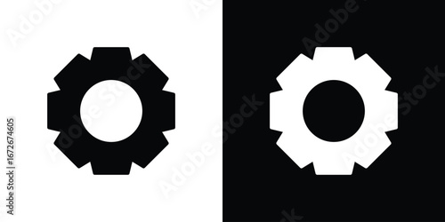 Settings icons in black and white clipart style
