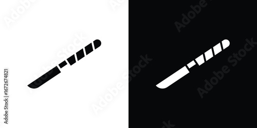 Scalpel icons in black and white clipart style