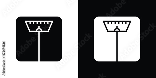 Scale icons in black and white clipart style
